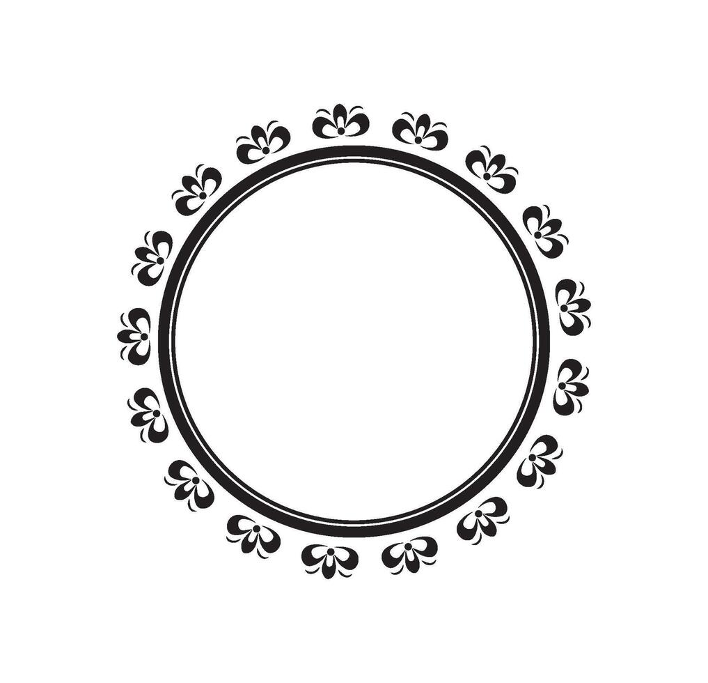 Elegant Circular Frame with Floral Pattern vector
