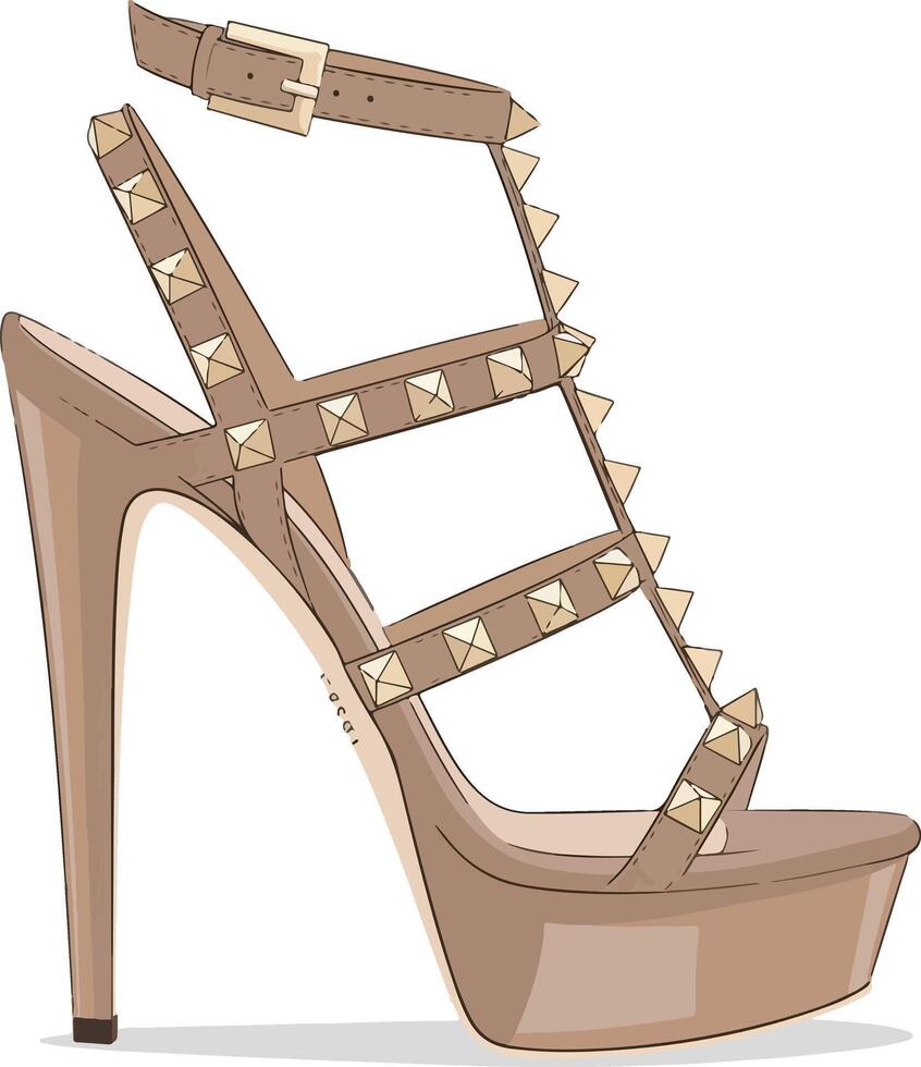 Trendy Girl High Heel Shoes vector