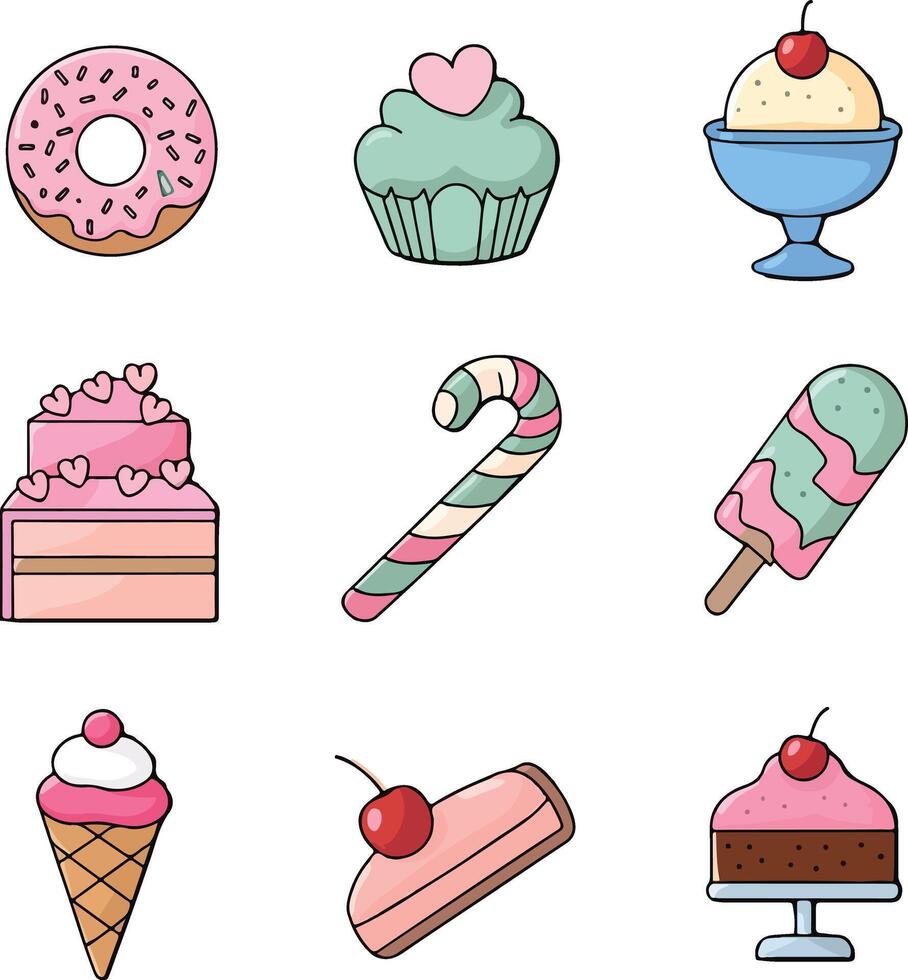 Cupcake and Ice Cream Designs vector