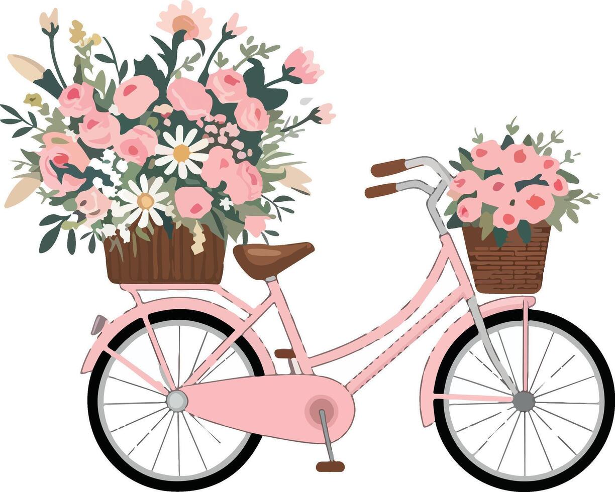 Stylish Ladies Flower Cycle Stickers vector