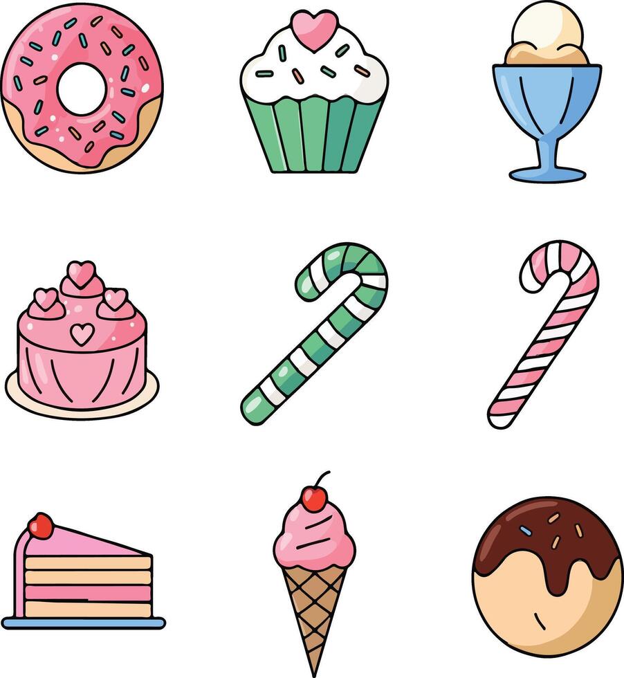 set of clipart food ice-cream vector