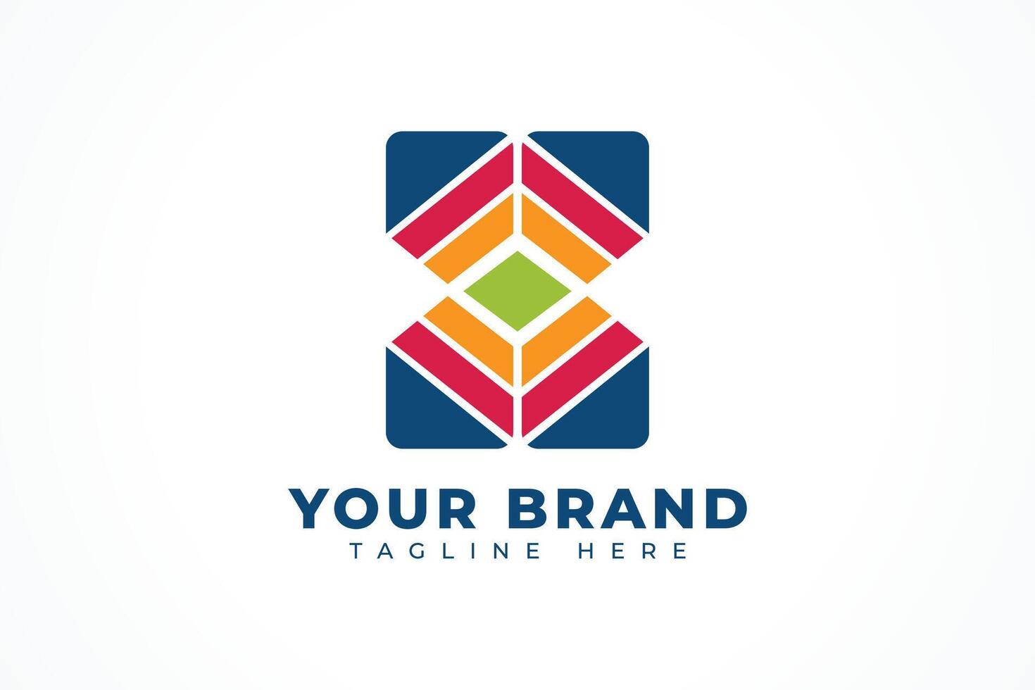 Abstract Geometric Hourglass Logo Design vector