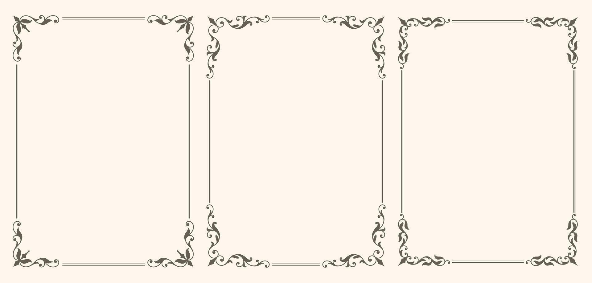 Set of Decorative vintage frames and borders set vector