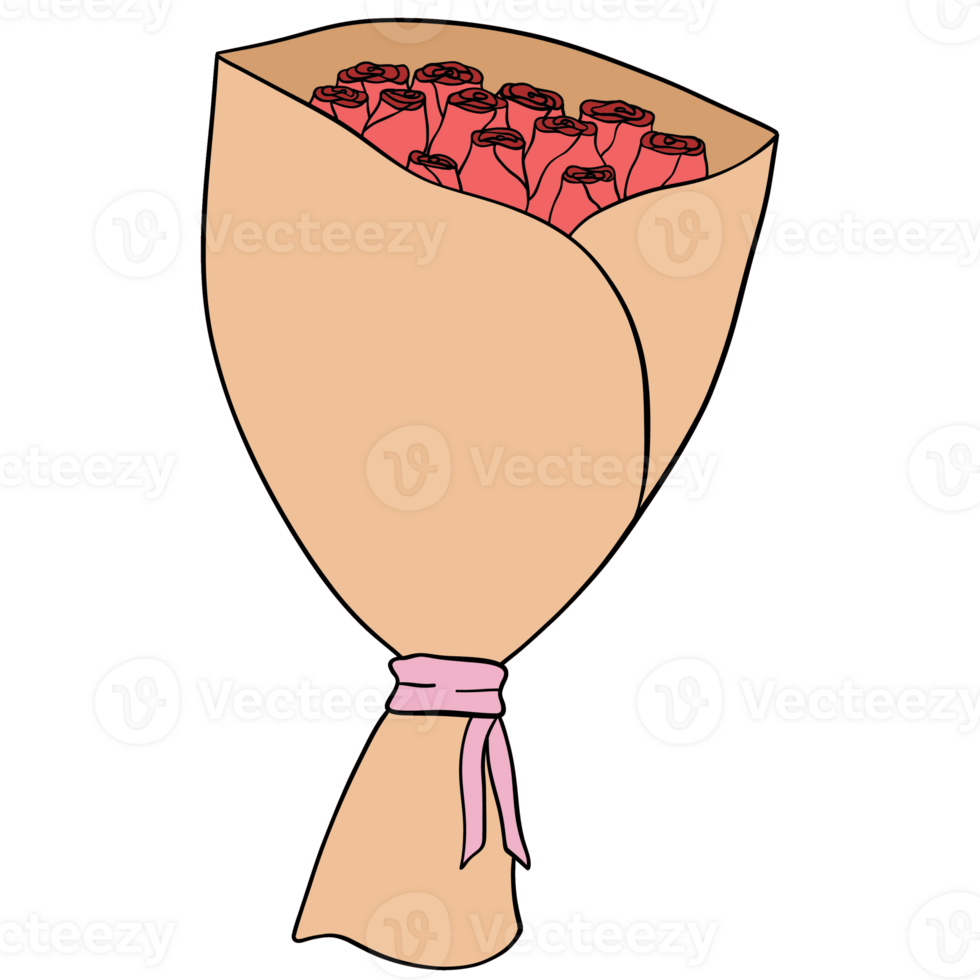Valentine rose bouquet clipart romantic and cute rose illustration for cards, gifts, and digital art png