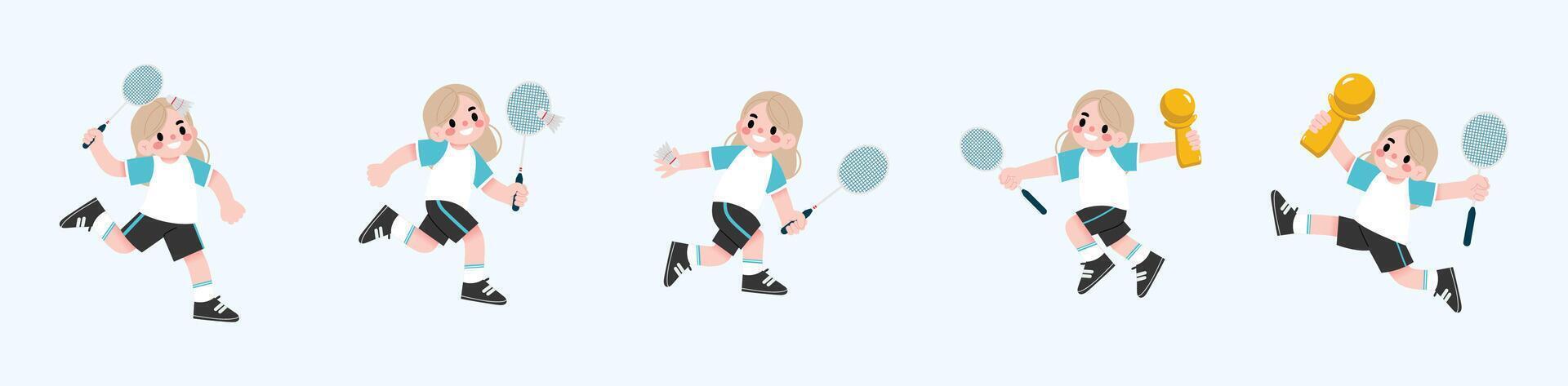 A cartoon character is running and holding a racket vector