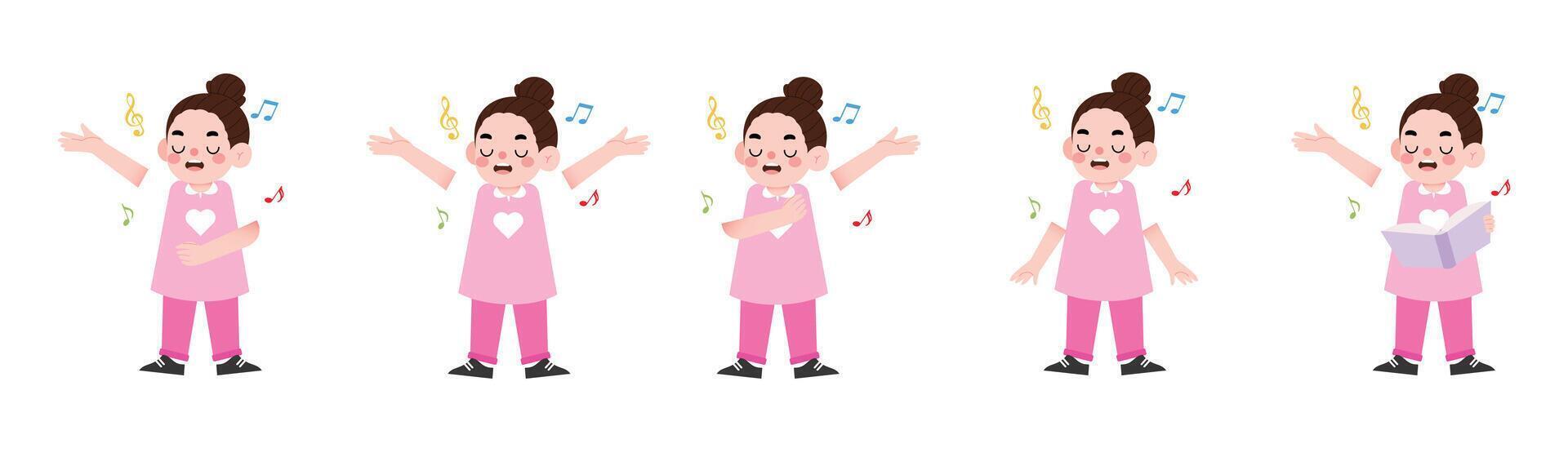 A cartoon woman in pink is dancing and singing vector