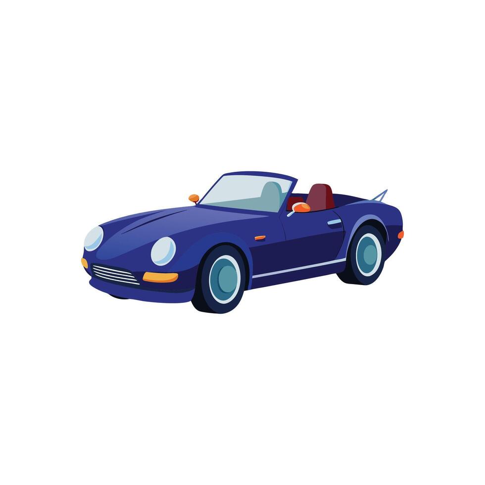 Luxury on Wheels Midnight Blue Convertible Car Graphic Design vector