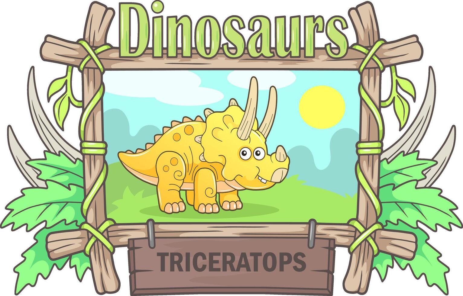 prehistoric herbivore dinosaur triceratops vector