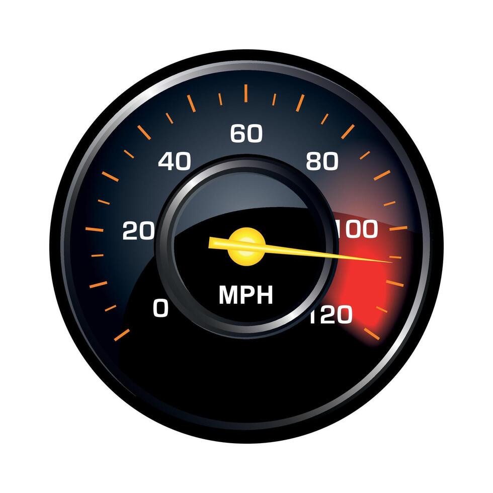 car speedometer with arrow isolated on white background vector