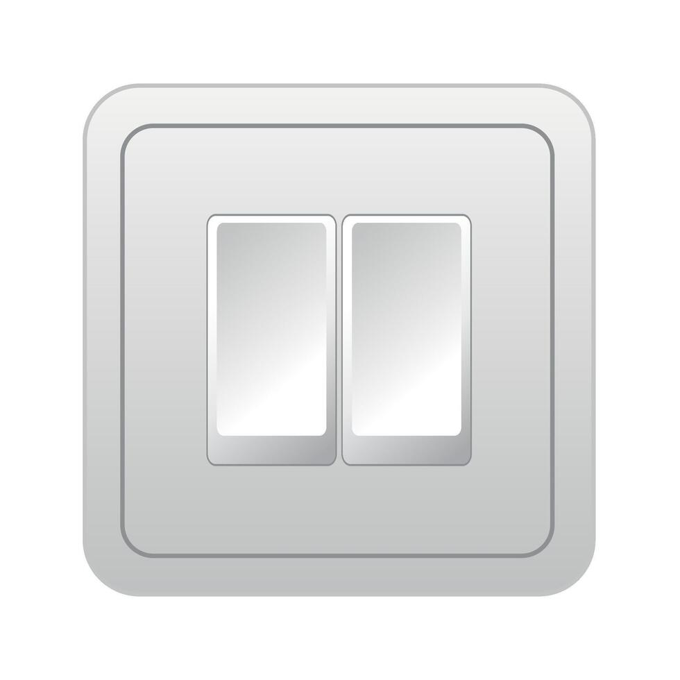 white electric light switch isolated on white background vector