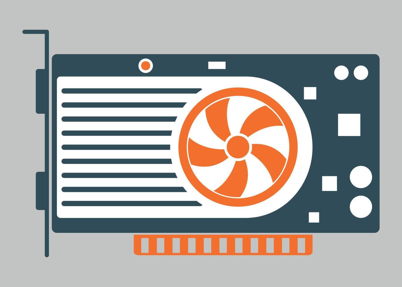 color icon of discrete videocard for computer vector