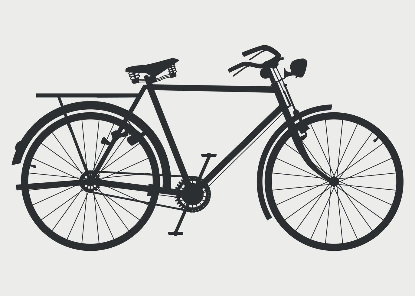 black and white bicycle silhouette icon vector