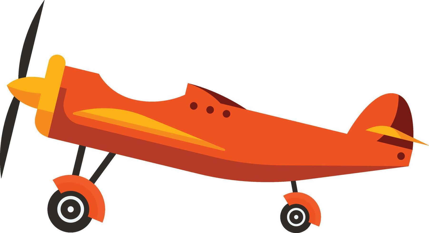 orange airplane icon side view isolated on white background vector