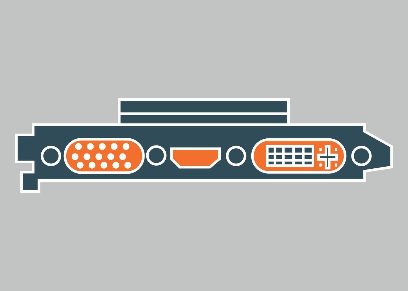 colorful blue videocard icon for computer isolated vector