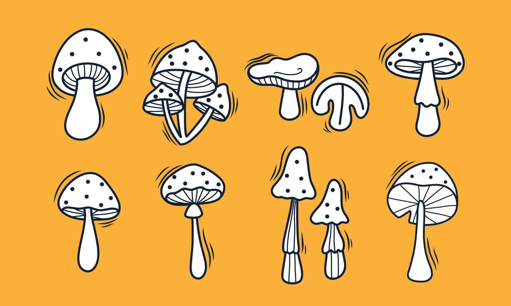Doodle Mushroom Cute Hand Drawn Illustration vector
