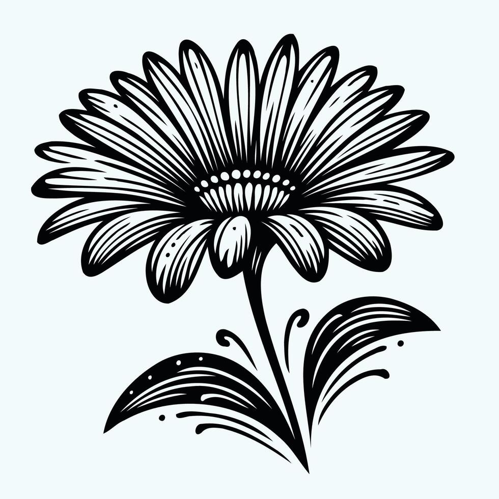 A black and white drawing of a flower, Flower coloring page and books, monochrome sketch, cosmos flower sketch, cosmos , floral background with cosmos natural leaf collection vector
