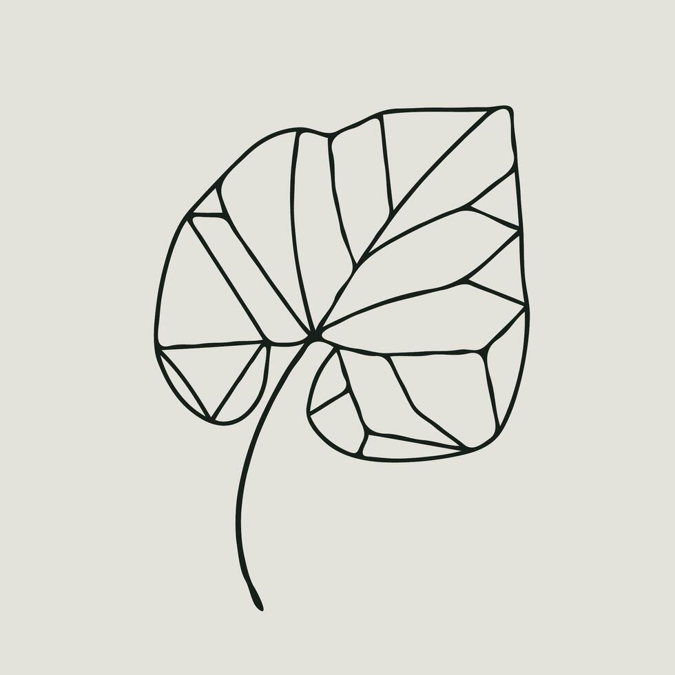 A leaf with a geometric pattern on it vector