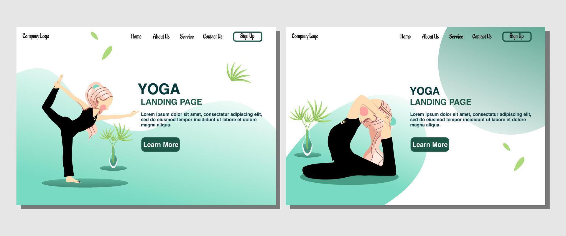 Landing page of yoga illustration. Perfect for web graphic vector