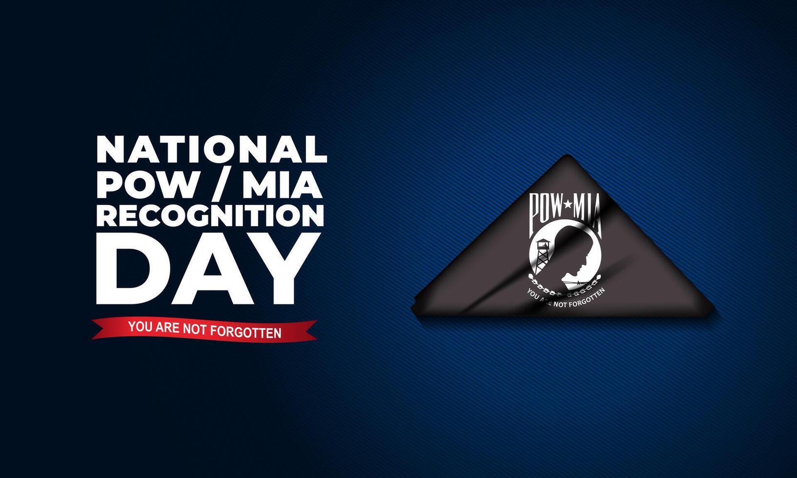 National POW MIA Recognition Day Design Background Illustration with triangle folded pow mia flag vector
