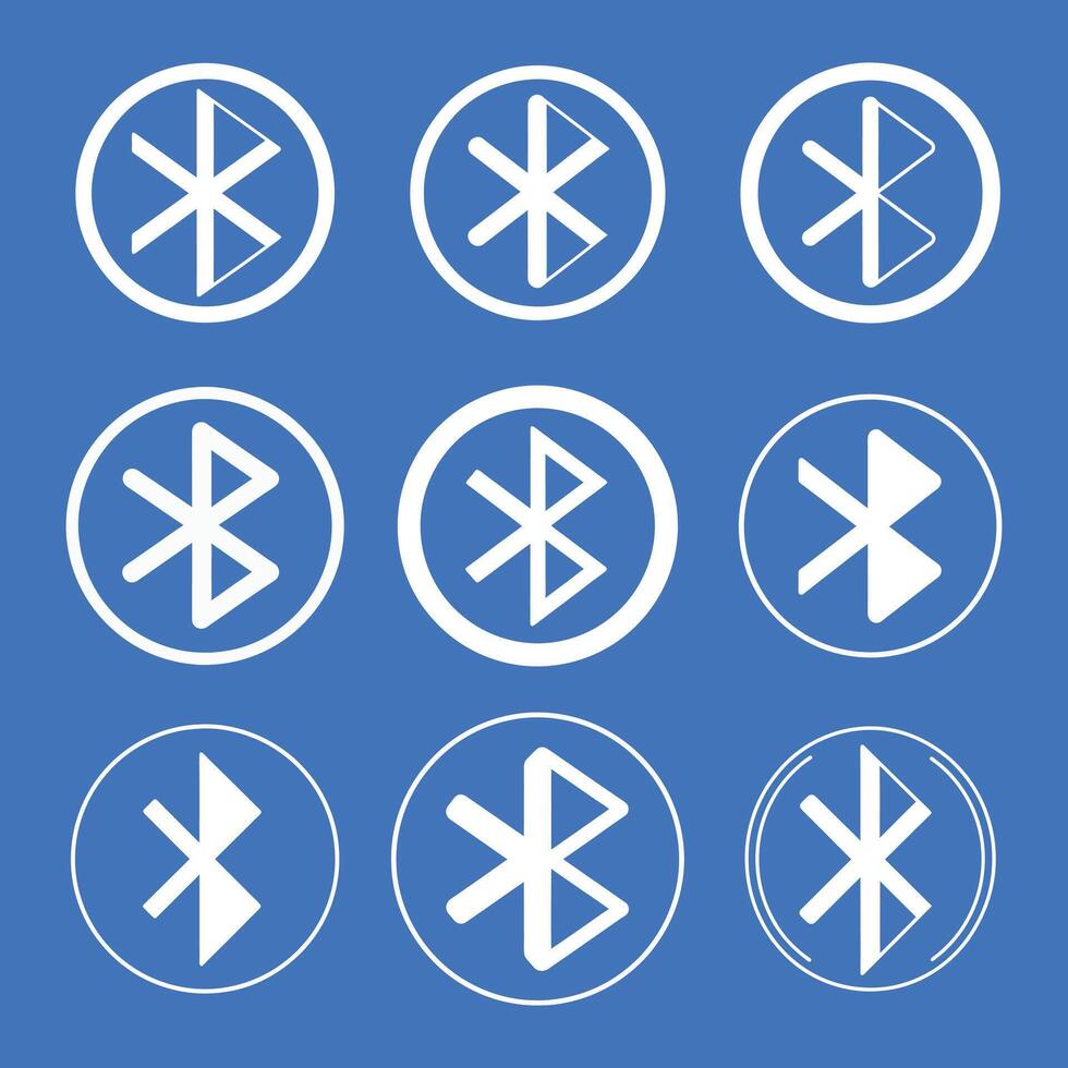 Bluetooth icon set with white background. vector