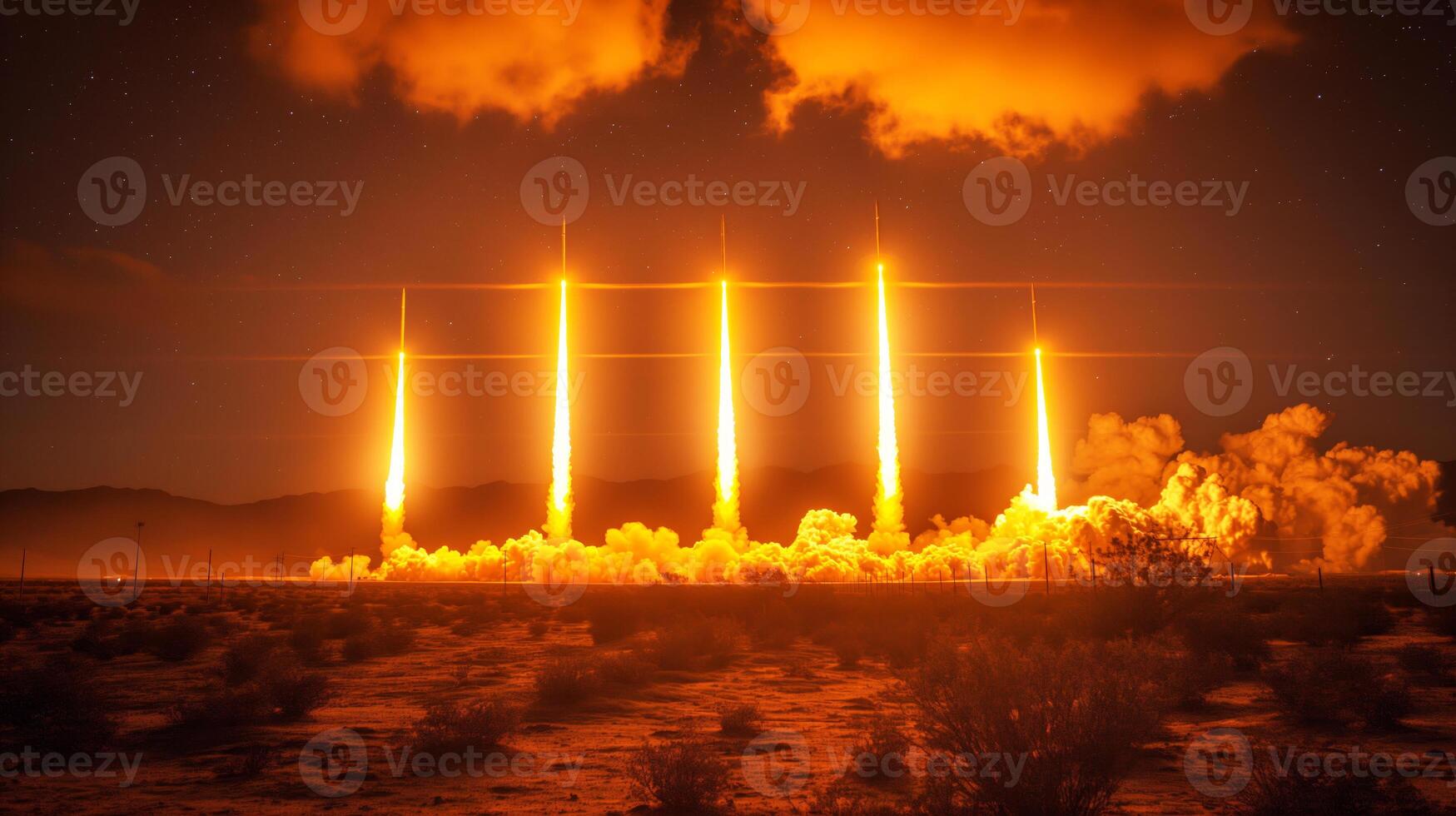 Launching deadly combat missiles in the middle of the desert sand desert photo