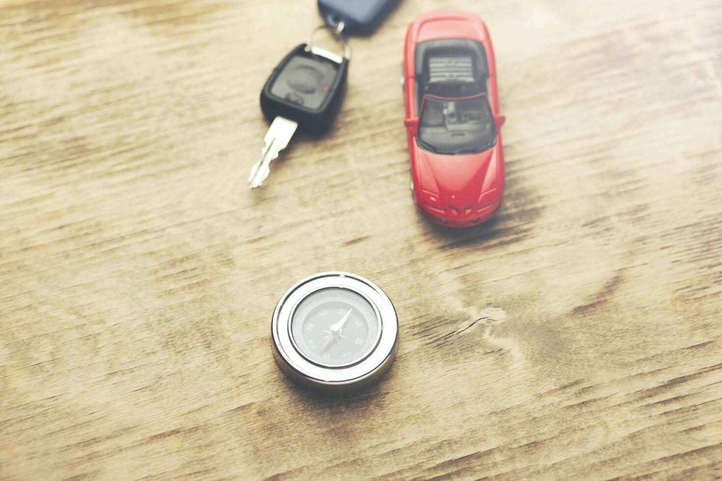 car model and auto key and compass photo