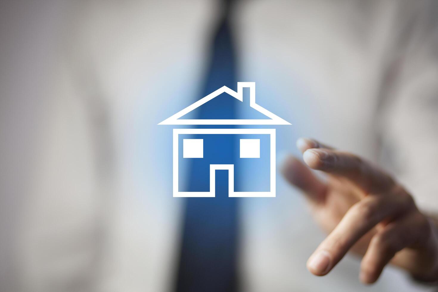 man hand house in screen photo