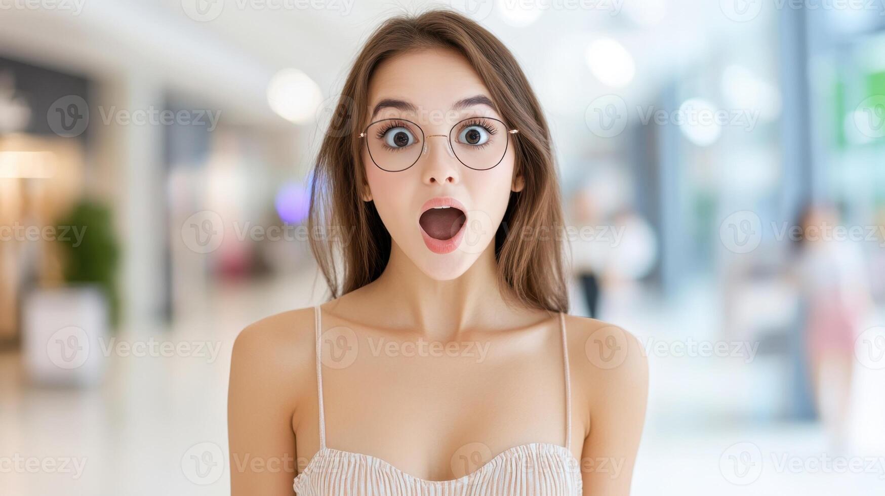Customer being amazed or surprised by a personalized product experience photo