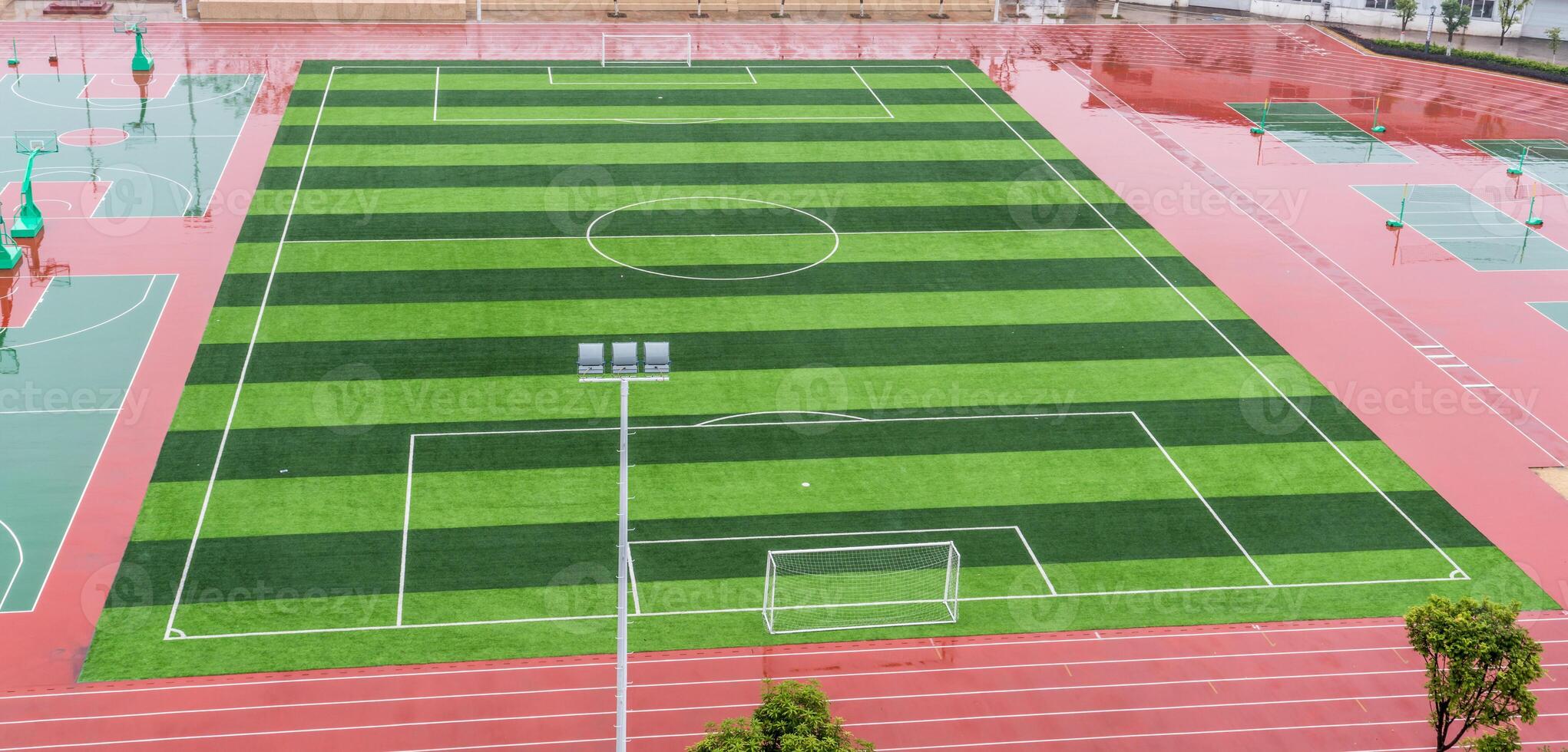 empty soccer field at school photo
