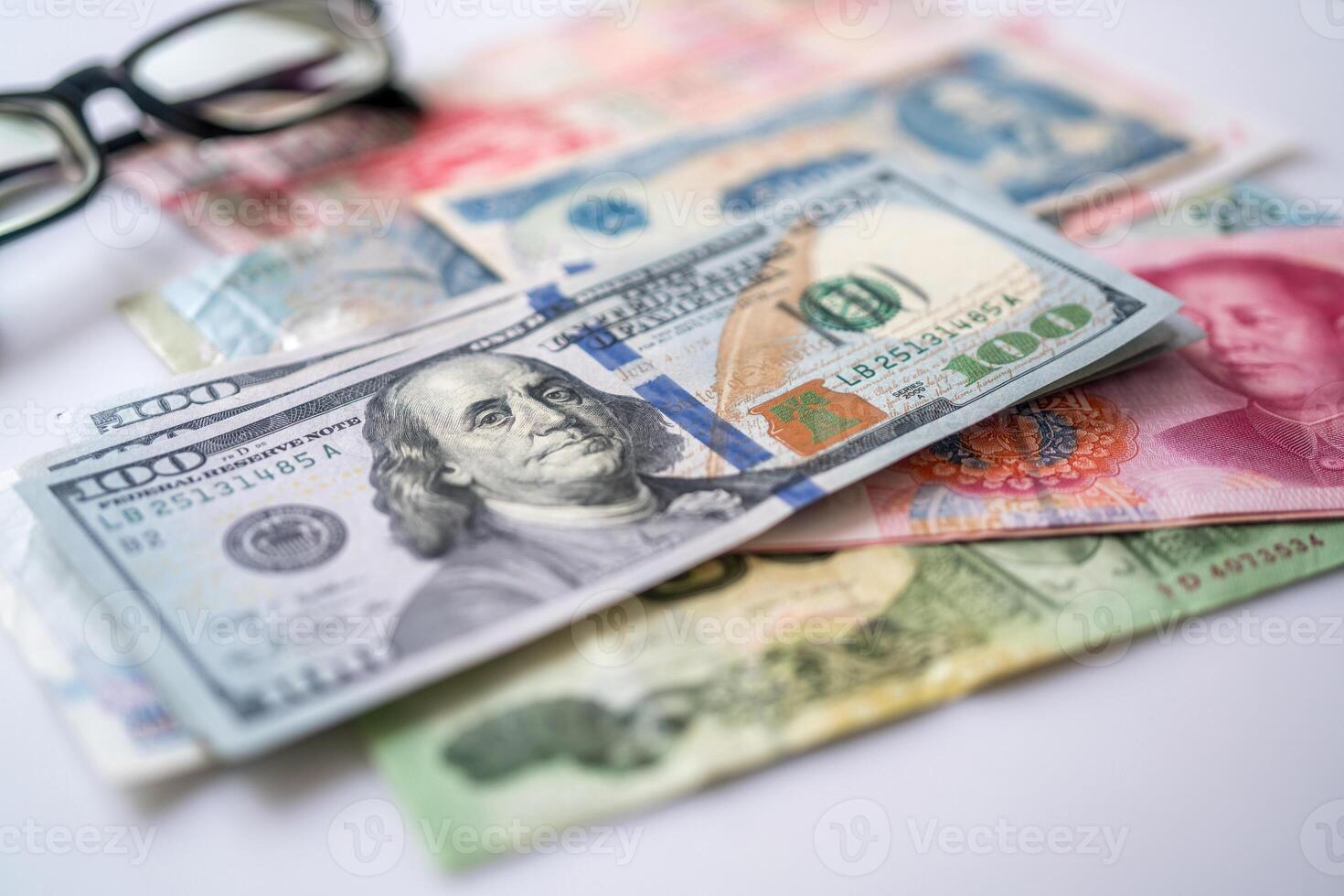 currencies of dollar, yuan and another money photo