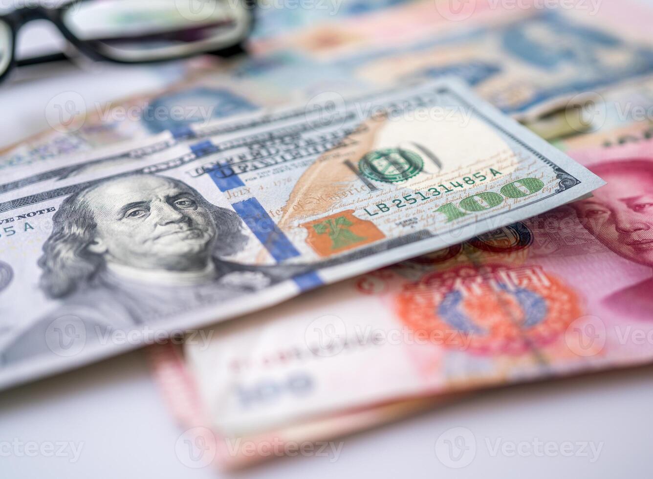 currencies of dollar, yuan and another money photo