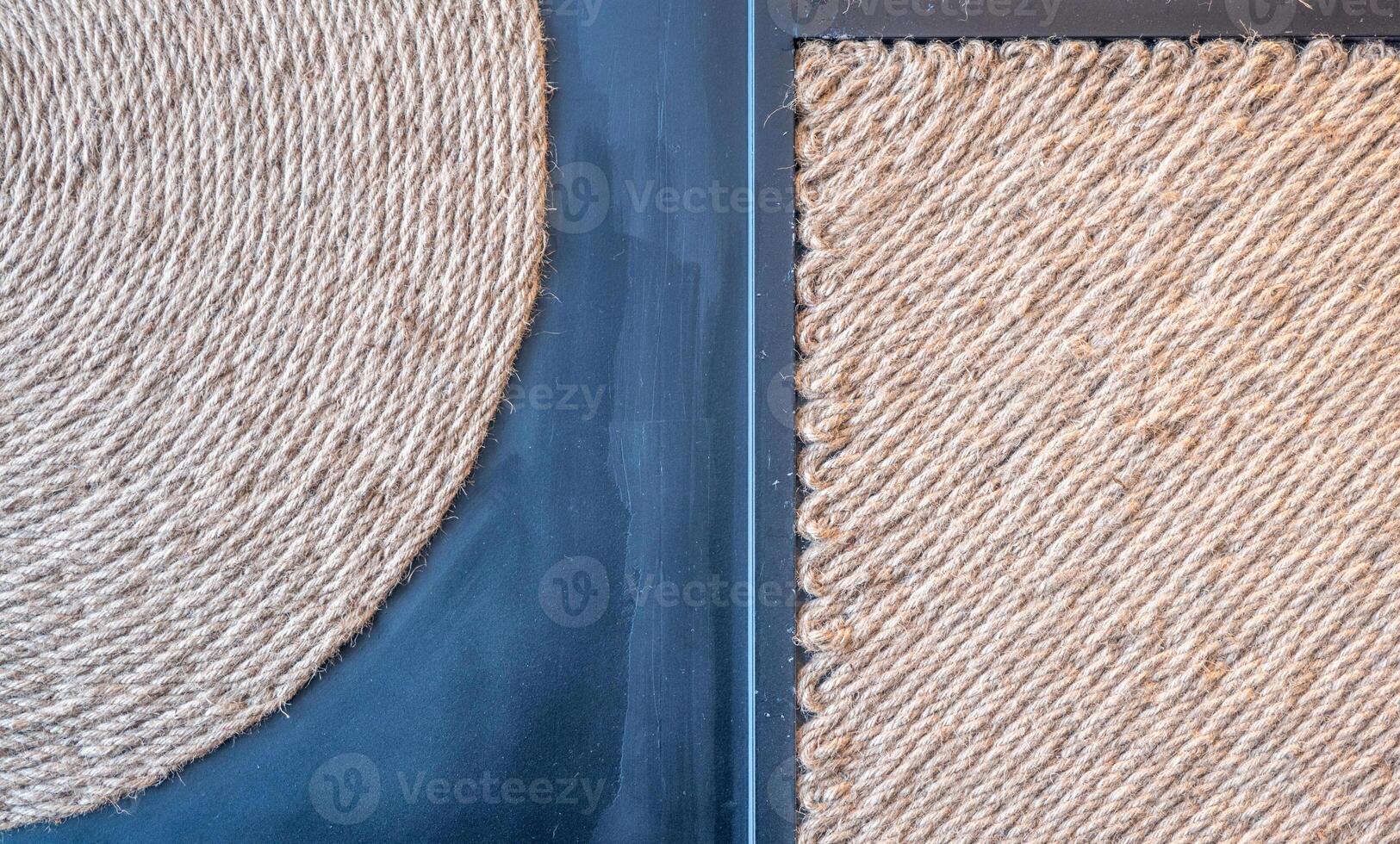 Hemp rope with circle and rectangle photo