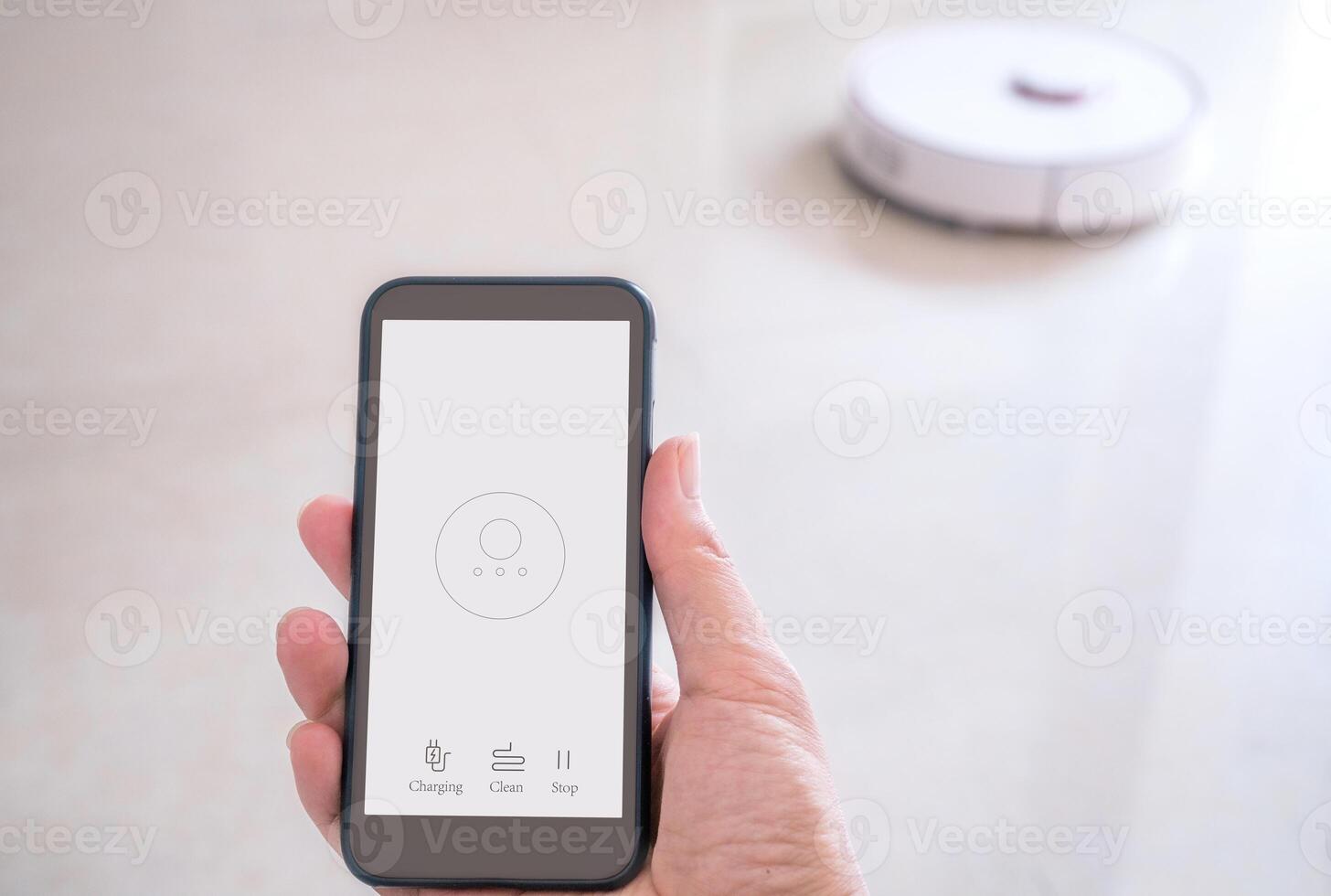 using smart phone control the robotic vacuum cleaner photo