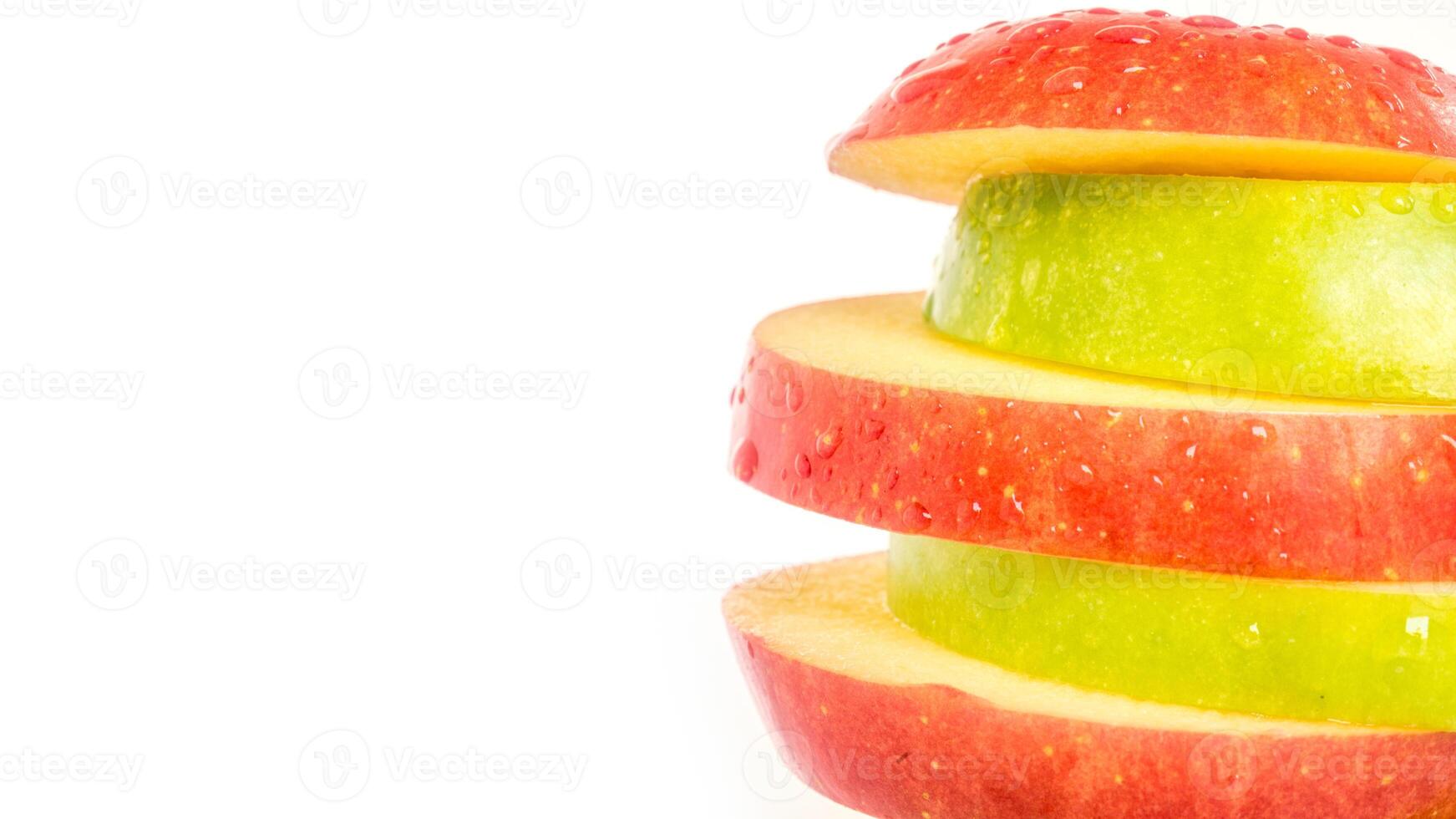 red apple and green apple slices photo