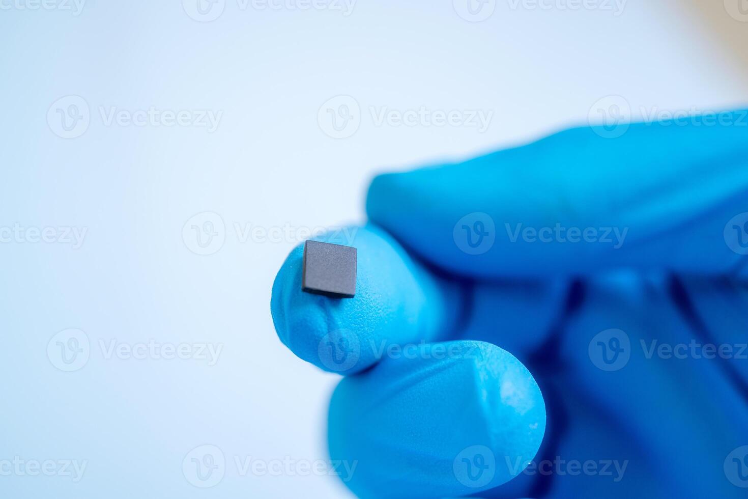 hand holding microchip, future of the Artificial Intelligence photo
