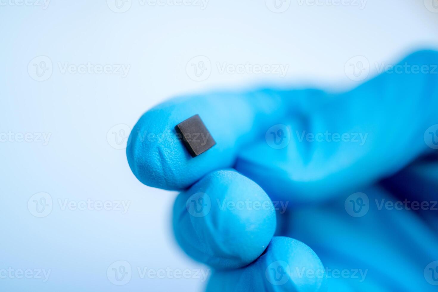 hand holding microchip, future of the Artificial Intelligence photo