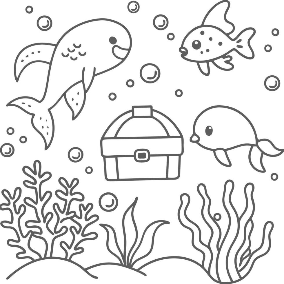 Dolphin Illustration in Black and White Line Art vector