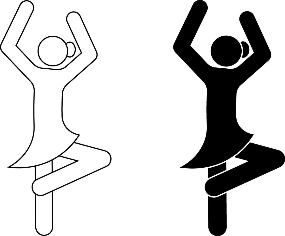 outline silhouette Ballet dancer icon set vector