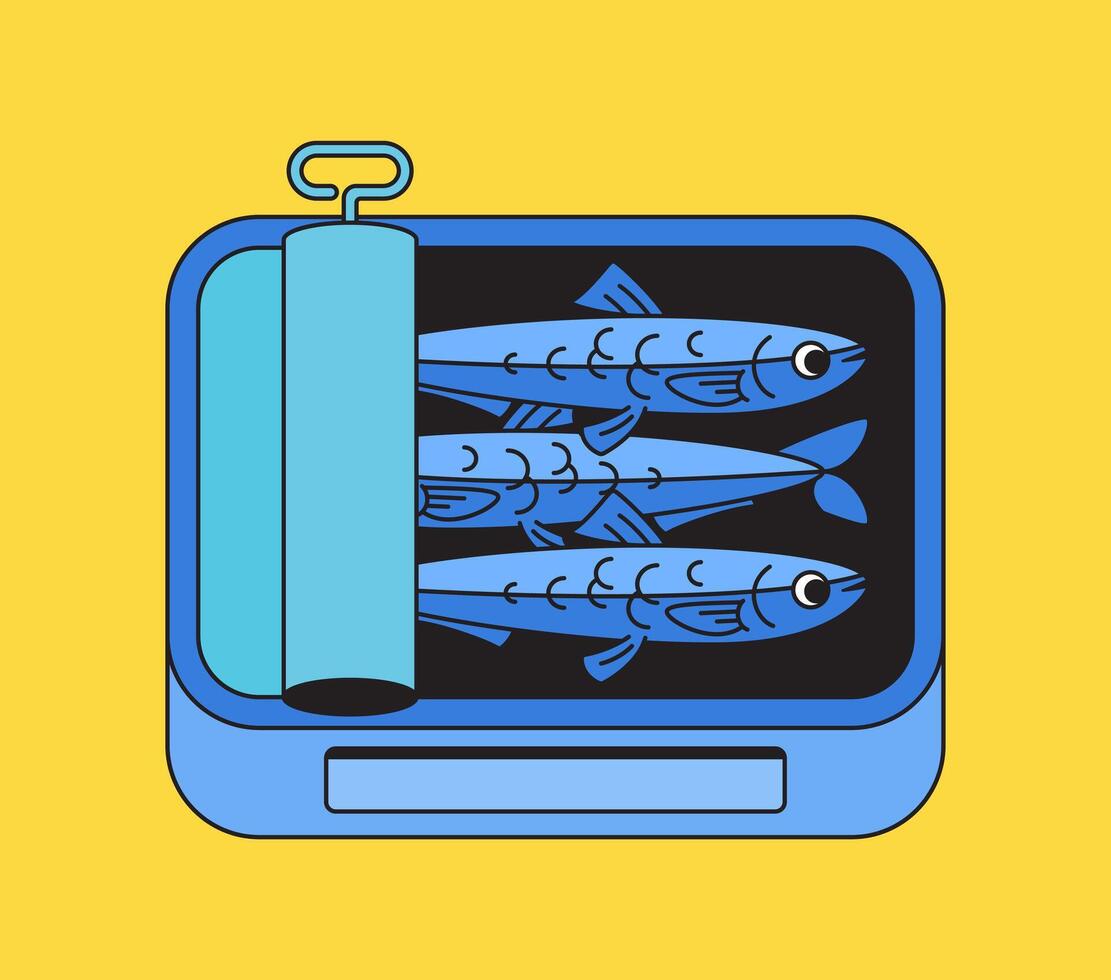 Sardine can cartoon illustration vector