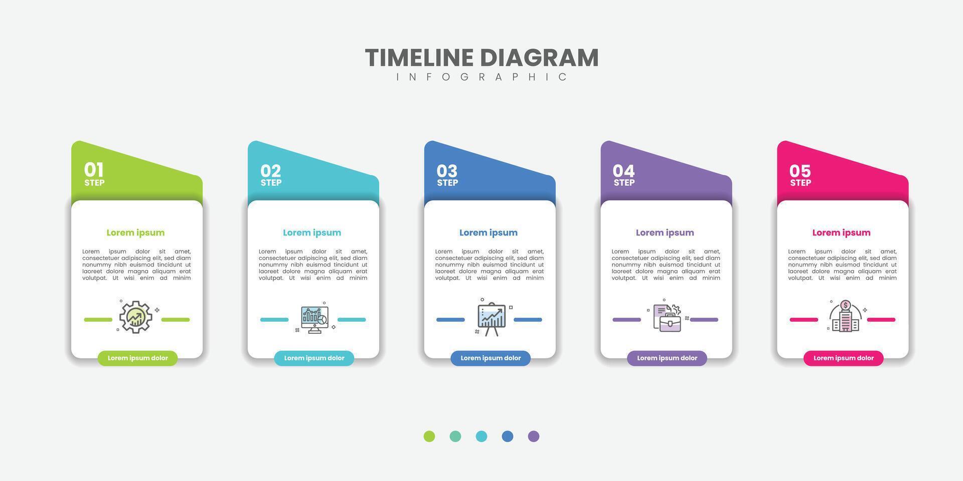 Business infographic template. 5 Step timeline journey. Process diagram, 5 options on white background, Infograph elements vector