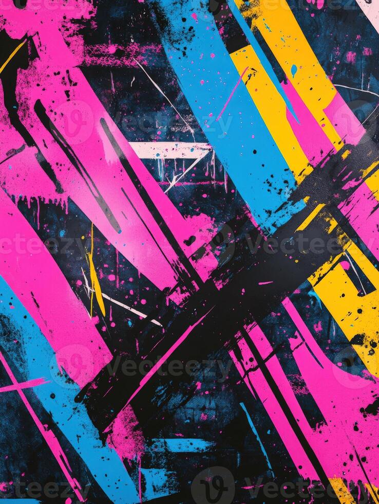Bold abstract design featuring vibrant colors and dynamic patterns in art photo