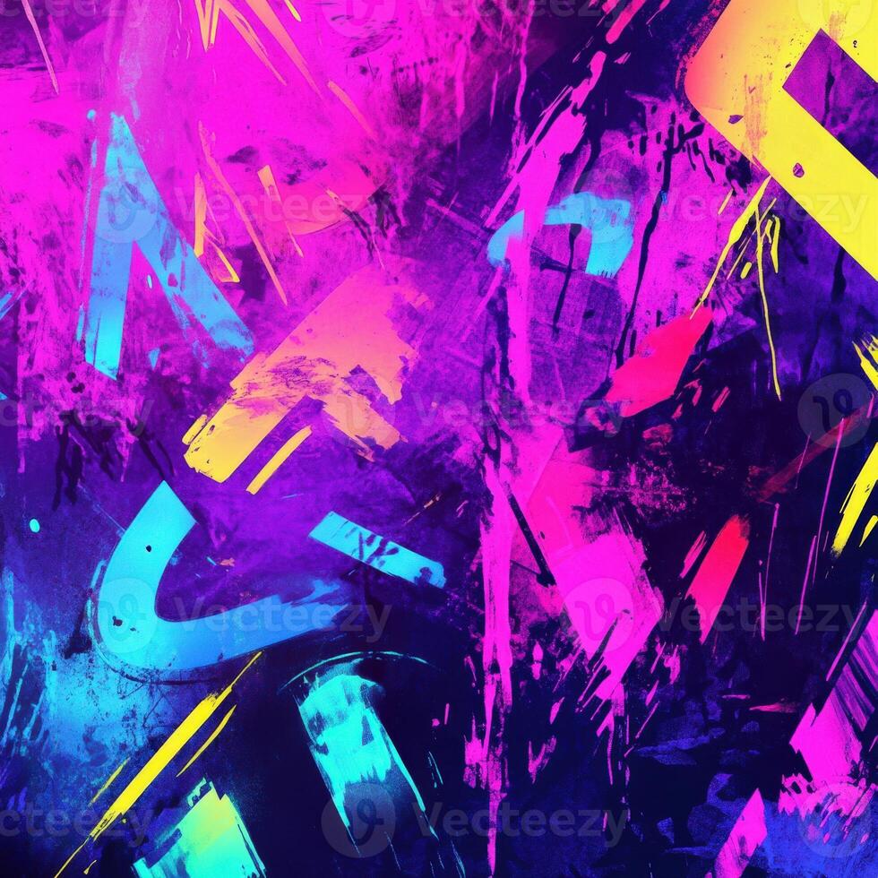 Vibrant abstract art with bold colors and dynamic shapes in modern design photo