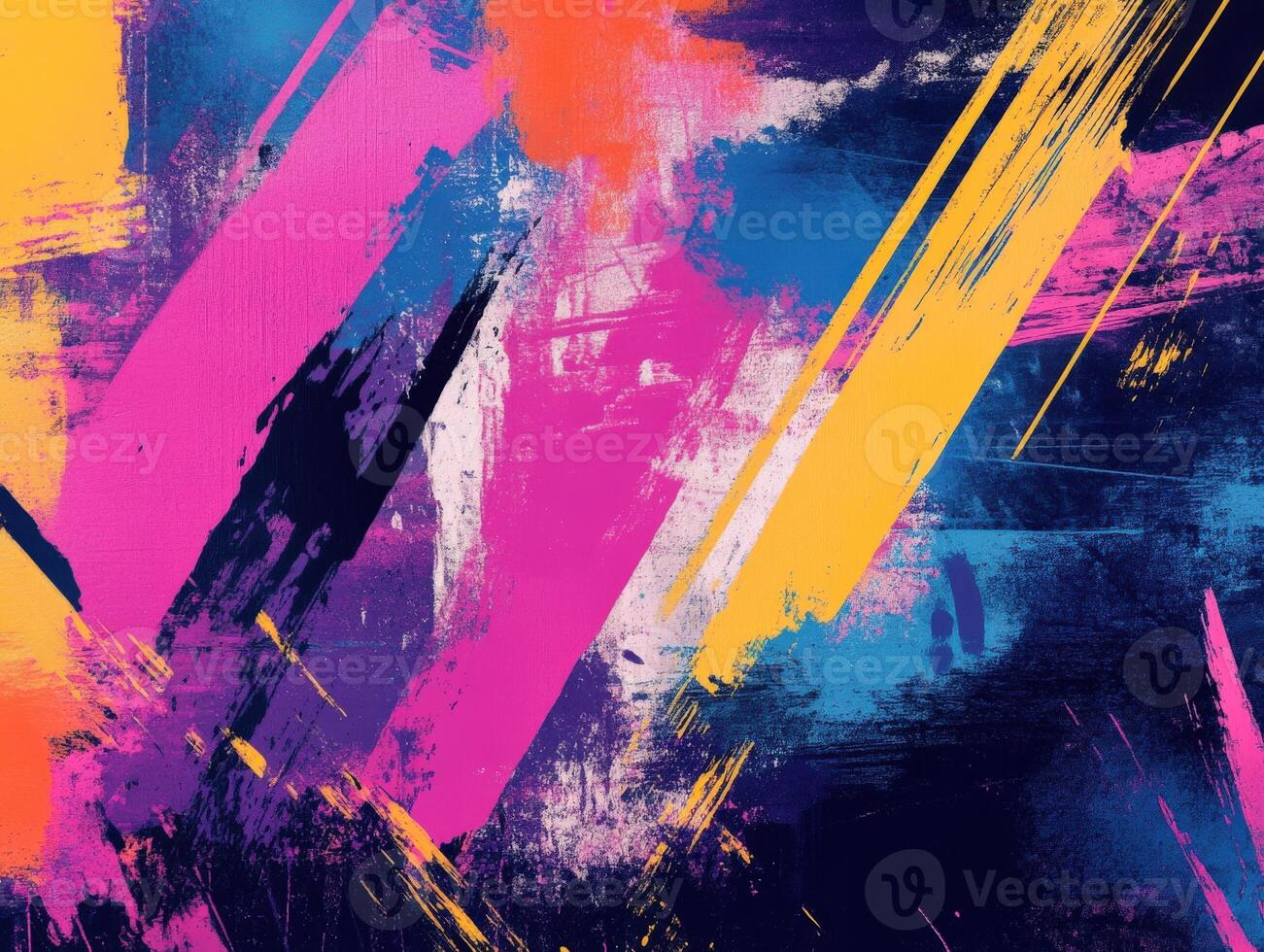 Vibrant abstract composition with bold colors and dynamic strokes photo