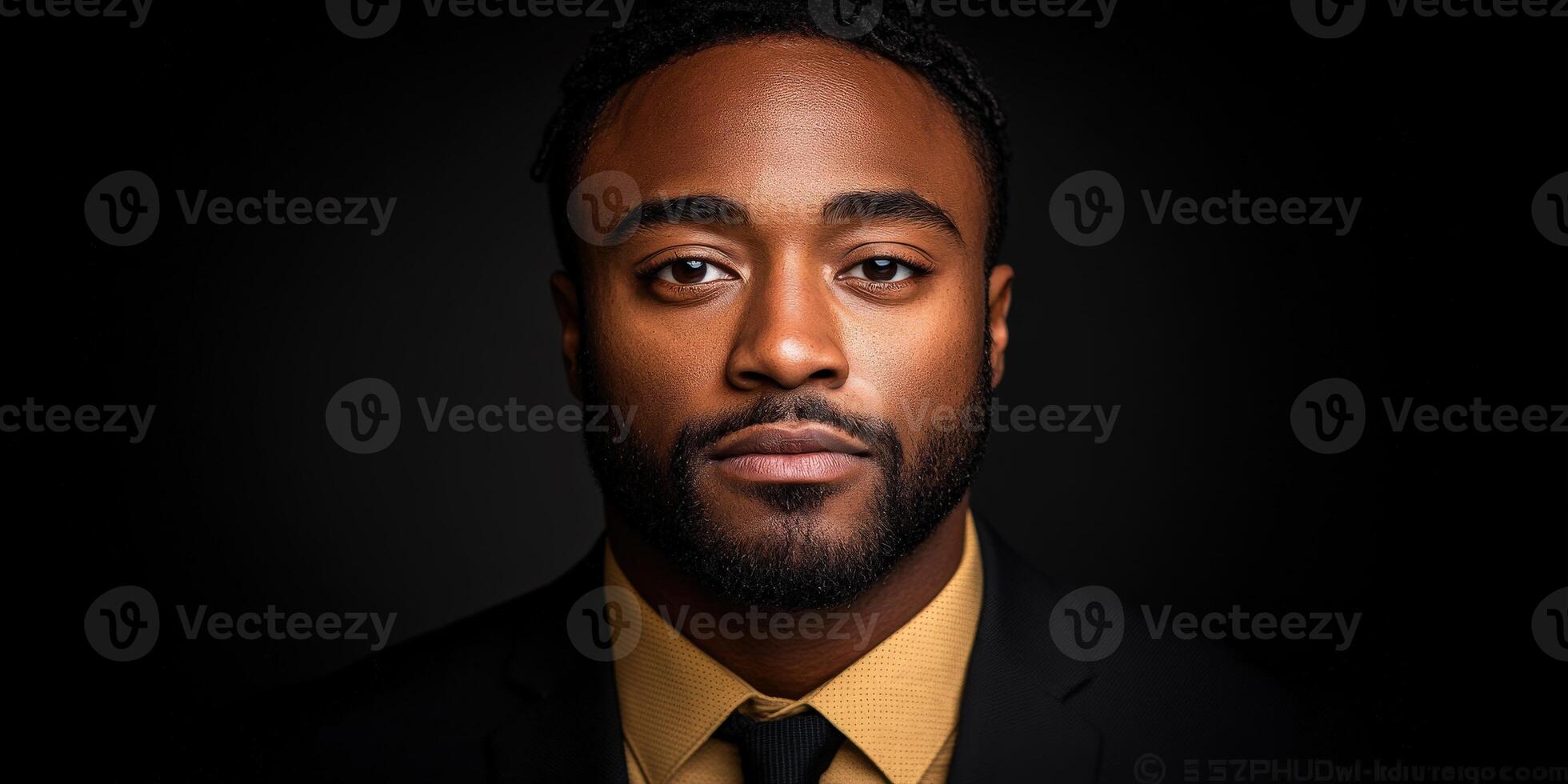 Formal portrait of a well-dressed man on a dark background photo