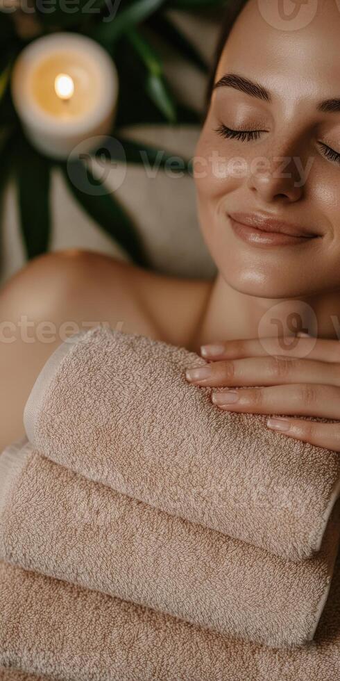 Relaxation and tranquility during a spa session in a serene setting photo
