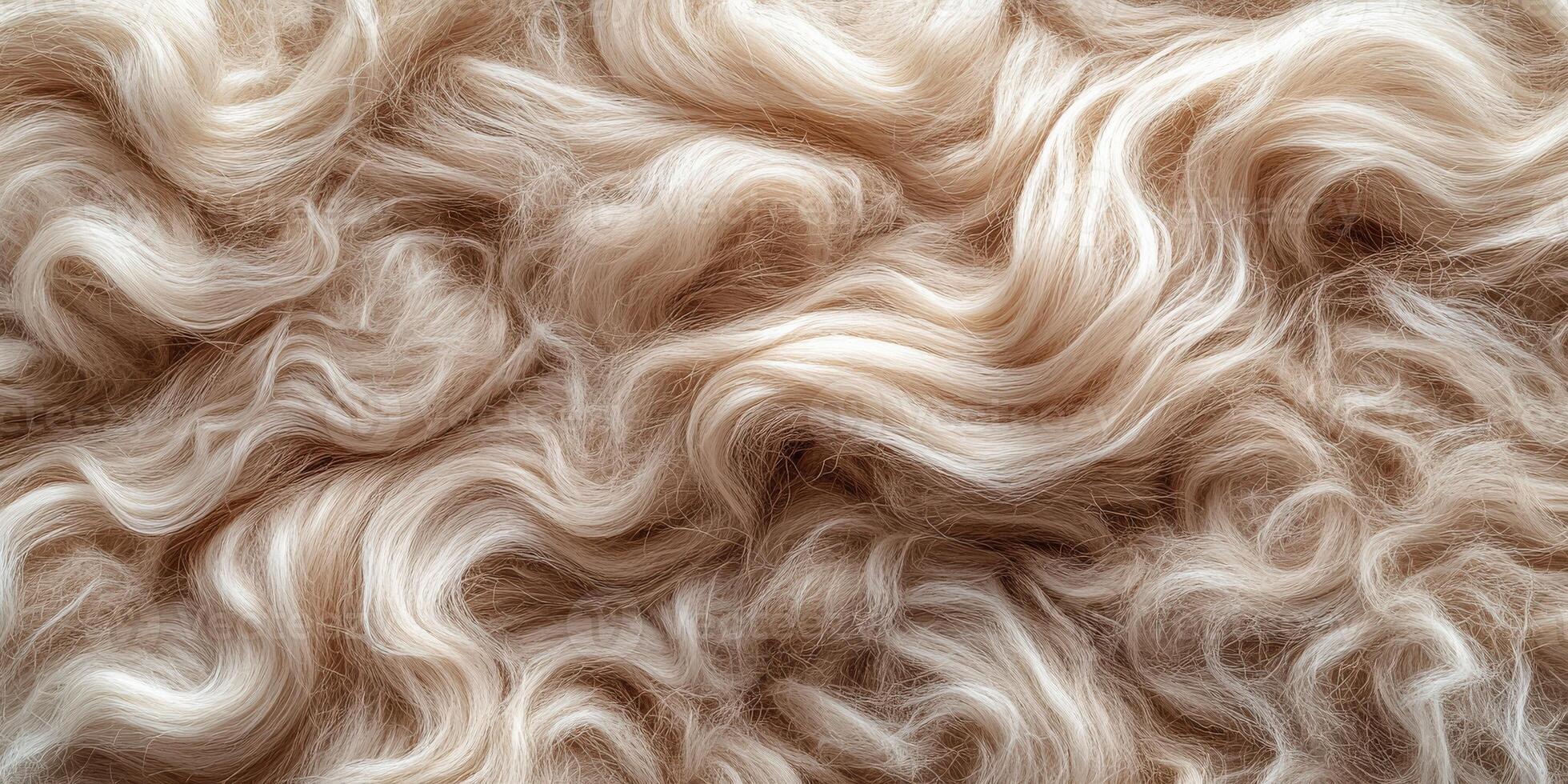 Wool textures in soft beige tones create a natural and warm appearance photo