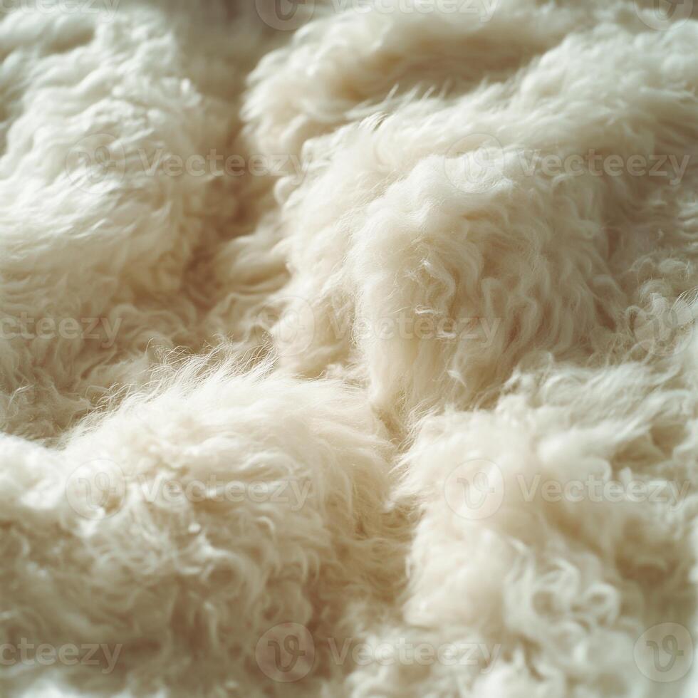 Soft wool fibers display natural texture in close-up view under daylight photo