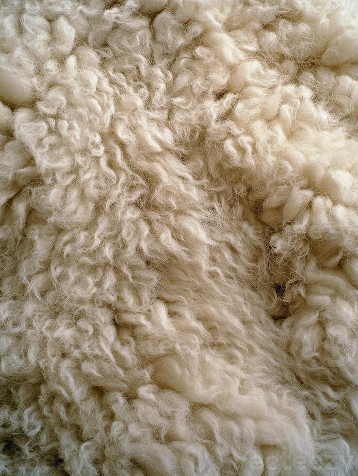 Soft and fluffy wool texture close-up showcasing natural fibers and color photo