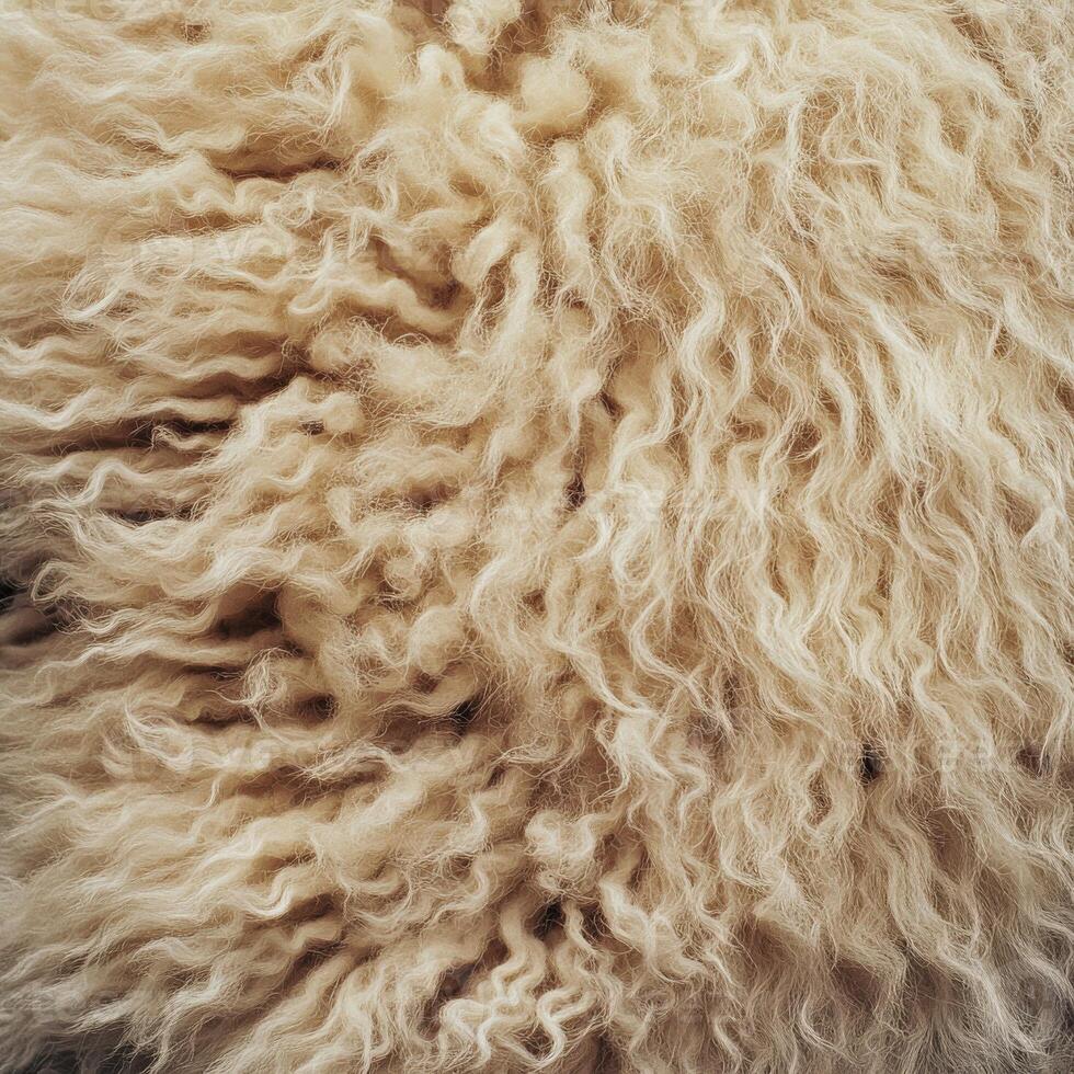 Soft wool texture showcasing natural curls and fibers in close-up photo