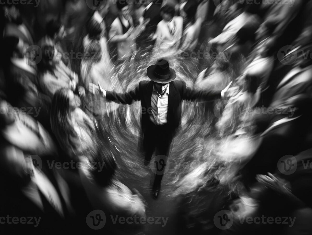 Dancer captivates audience in a noir-inspired theatrical performance photo